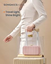 Small Jelly Pink Jewellery Case Travel Friendly Storage Box for Accessories by Songmics