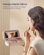 Small Cloud White Jewellery Case Travel Size Organiser with Compartments by Songmics