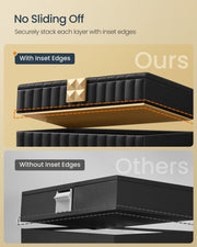 Stackable Jewellery Box in Ink Black with Multiple Compartments for Organising by Songmics Home