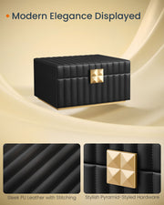 Two Tier Jewellery Box with Mirror and Organiser Compartments for Women by Songmics