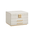Cloud White 3 Tier Jewellery Box with Mirror and Organiser Compartments by Songmics Home