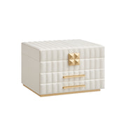 Cloud White 3 Tier Jewellery Box with Mirror and Organiser Compartments by Songmics Home
