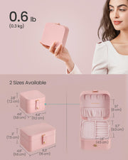 Two Layer Jewellery Box in Jelly Pink with Multiple Compartments for Organised Storage by Songmics