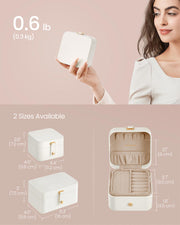 2 Layer Cloud White Jewellery Box with Compartments for Organised Storage by Songmics
