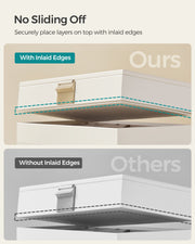 5 Tier Stackable Jewellery Organiser Trays in Cloud White for Dressers and Drawers by Songmics