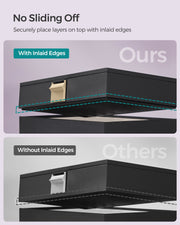 6 Tier Stackable Jewellery Organiser Trays in Ink Black for Dressing Table by Songmics