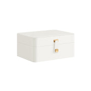White Two Layer Jewellery Box with Mirror and Removable Tray for Organising by Songmics