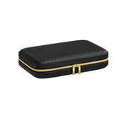 Travel Jewellery Box with Mirror in Ink Black Compact Organiser Case by Songmics Home