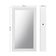 White Wall Mounted Jewellery Cabinet with Mirror Lockable Armoire Storage by Songmics