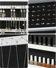 White Wall Mounted Jewellery Cabinet with Mirror Lockable Armoire Storage by Songmics