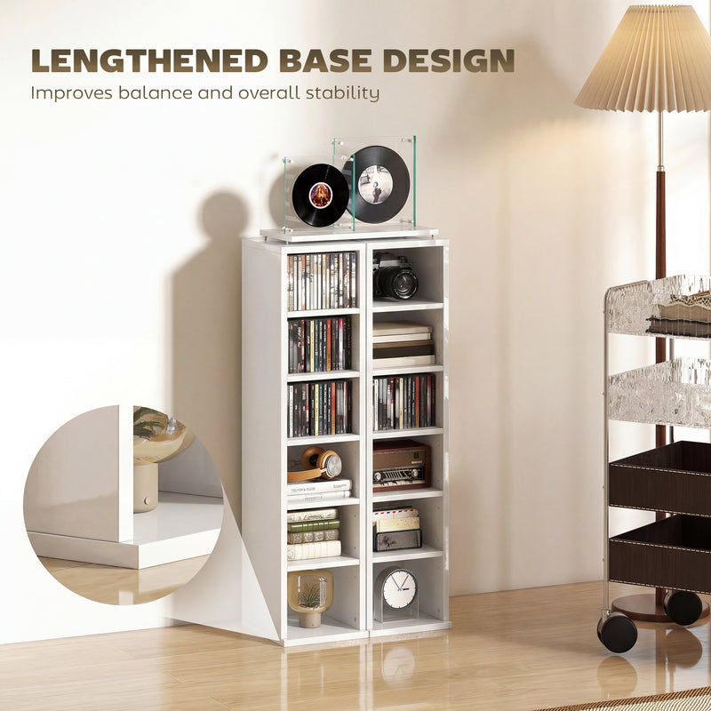 CD and Media Storage Shelves Set of 2 for Organised Home or Office High Gloss White