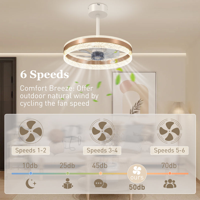 Gold Ceiling Fan with LED Light and Remote Control Ideal for Living Rooms