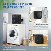 Compact Tumble Dryer for Small Spaces with Quick Drying and Wall Mount Option Black AOSOM