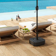 Square Garden Parasol Base Heavy Duty Umbrella Stand Holds Up to 25kg Black by Outsunny