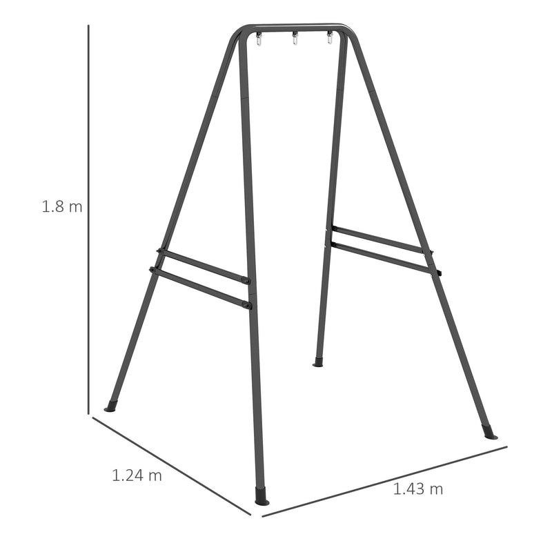 Heavy Duty Hammock Chair Stand For Hanging Swing Or Egg Chair Ideal For Garden Use Black AOSOM