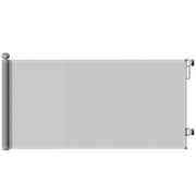 Grey Retractable Dog Stair Gate Extends to 180 cm for Doors Hallways and Stairs