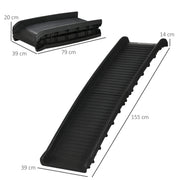 Foldable Dog Car Ramp for SUVs and Vehicles Non Slip Surface Easy to Store Black AOSOM
