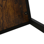 Set of 2 C Shape Sofa Side Tables with Metal Frame Ideal for Small Spaces, Brown and Black