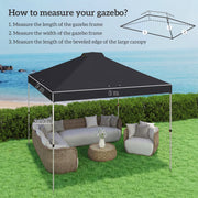 Gazebo Roof Replacement Waterproof UV Protection for 3 x 3 m Frames Black Outsunny