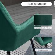 Upholstered Armchair with Metal Base Ideal for Living Room or Bedroom Seating Green