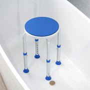 360 Degree Swivel Shower Chair with Adjustable Height and Non Slip Feet for Elderly Blue