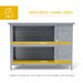 Grey Wooden Rabbit Hutch Outdoor Guinea Pig Cage with No-Leak Trays and Divider by PawHut