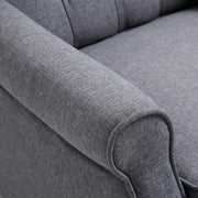 Wingback Recliner Armchair with Footrest and Tufted Back for Living Room Comfort Grey