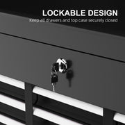 Steel Tool Chest With Six Lockable Drawers Ideal for Garage or Workshop Black