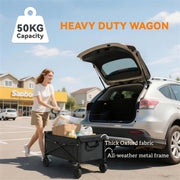 Folding Festival Trolley for Easy Garden and Picnic Transport 80L Capacity Black Outsunny