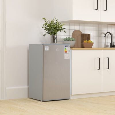 91L Under Counter Fridge Freezer With Chiller Box Adjustable Thermostat Grey