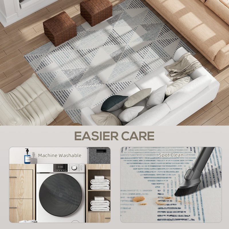 Large Geometric Area Rug Non Slip Washable Carpet for Living Room or Bedroom Multi Coloured