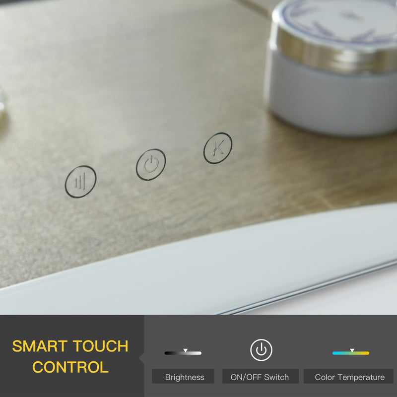 White Hollywood Makeup Mirror With 12 Dimmable LED Bulbs For Dressing Table Use