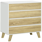 Wood Effect Four Drawer Chest Storage Unit White Finish by HOMCOM