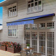 Blue 2.5 x 2m Electric Retractable Awning with LED Light and Remote Control by Outsunny