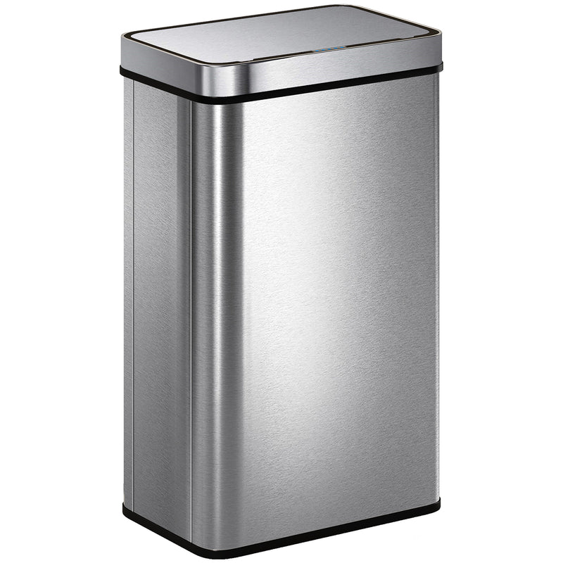Sensor Bin 60L Touchless Waste Disposal with Odour Control for Kitchens and Offices Silver AOSOM