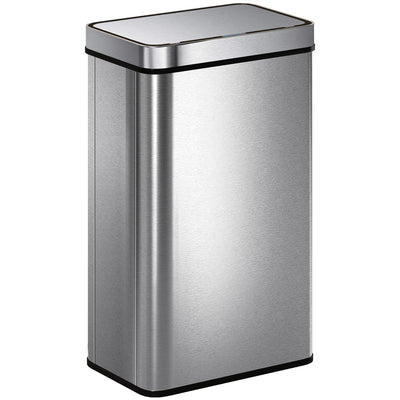 Sensor Bin 60L Touchless Waste Disposal with Odour Control for Kitchens and Offices Silver AOSOM