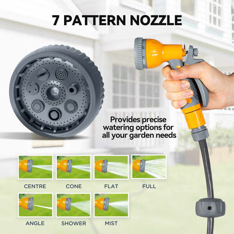 Wall Mounted Retractable Garden Hose Reel 30m With Auto Rewind And Spray Nozzle Orange AOSOM