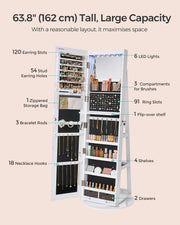 360 Degree Swivel Jewellery Storage Box with Multiple Layers and Compartments by Songmics