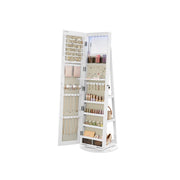 Wall Mounted Jewellery Cabinet with 6 LED Lights and Mirror Storage Organiser by Songmics