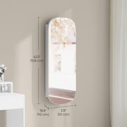 Lockable Wall Mounted Jewellery Cabinet with LED Lights and Mirror Organiser by Songmics