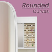 Lockable Wall Mounted Jewellery Cabinet with LED Lights and Mirror Organiser by Songmics