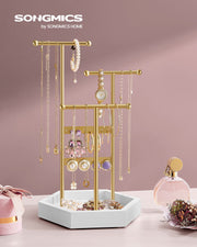 Jewellery Stand with Bottom Tray Organiser for Necklaces Earrings and Rings by Songmics