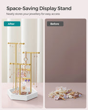 Jewellery Stand with Bottom Tray Organiser for Necklaces Earrings and Rings by Songmics