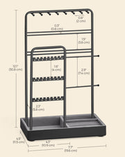 Jewellery Display Stand with Velvet Tray and Sturdy Metal Frame for Dressing Table by Songmics