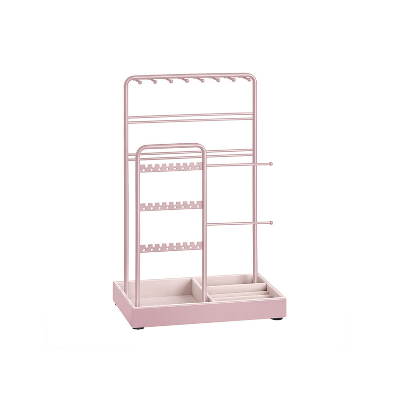 Jelly Pink Jewellery Display Stand with Durable Metal Frame for Organising Accessories by Songmics
