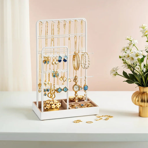 Metal Frame Jewellery Organiser Stand for Display and Storage on Dressing Table by Songmics