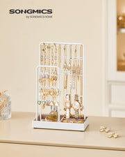 Jewellery Stand with Bottom Tray for Organising Necklaces Earrings and Rings by Songmics
