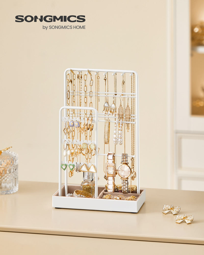 Jewellery Stand with Bottom Tray for Organising Necklaces Earrings and Rings by Songmics