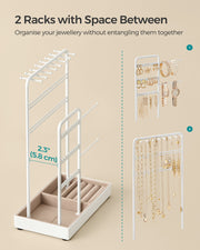 Jewellery Stand with Bottom Tray for Organising Necklaces Earrings and Rings by Songmics