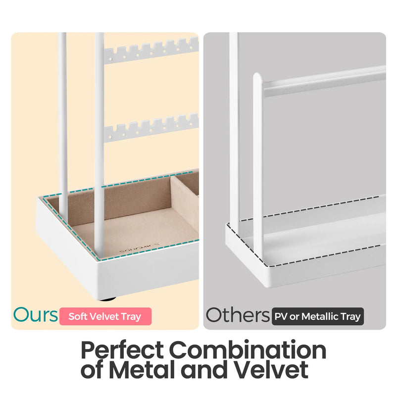 Metal Frame Jewellery Organiser Stand for Display and Storage on Dressing Table by Songmics